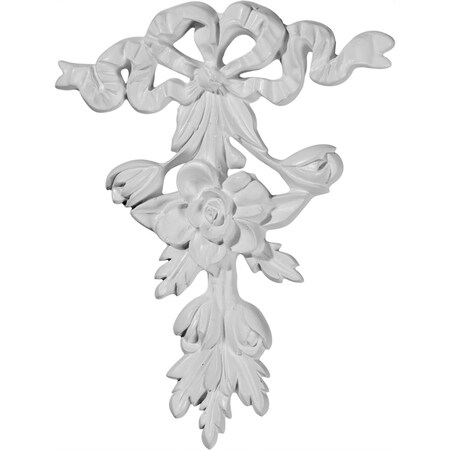 Ekena Millwork 6 1/2"W x 9"H x 1"P Rose & Ribbon Drop Onlay ONL06X09RO